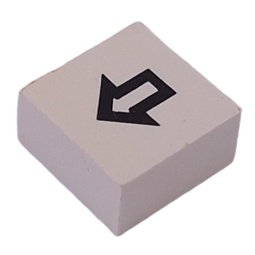 Modulex Tile 2 x 2 with Black Arrow print, without Internal Supports