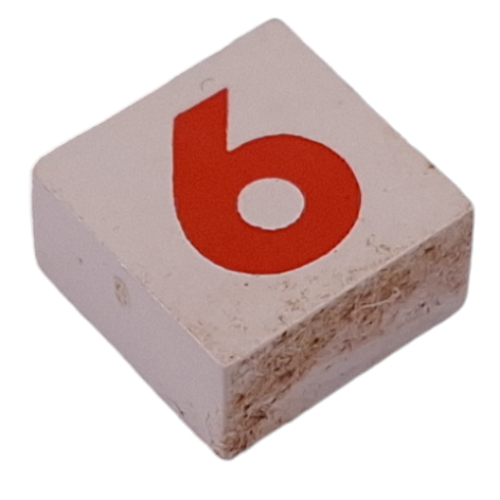 Modulex Tile 2 x 2 with Red '6/9' print, without Internal Supports