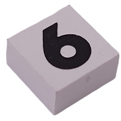 Modulex Tile 2 x 2 with Black '6/9' print, Internal Supports