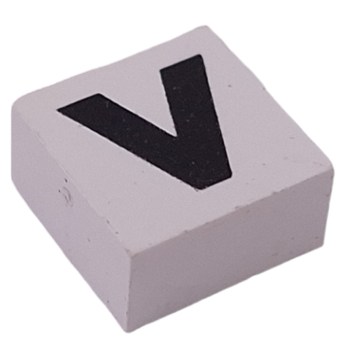 Modulex Tile 2 x 2 with Black 'V' print, Internal Supports