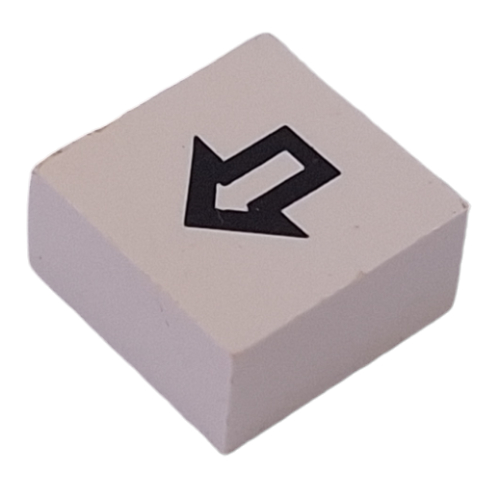 Modulex Tile 2 x 2 with Black Arrow print, Internal Supports