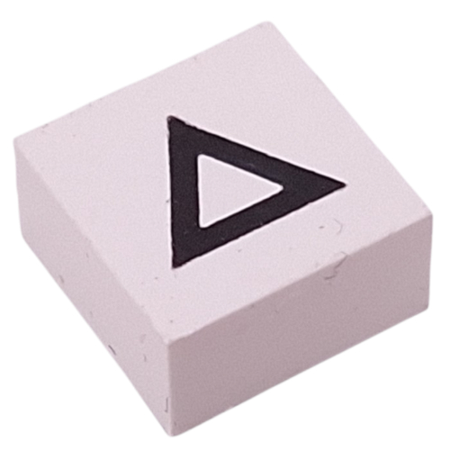 Modulex Tile 2 x 2 with Black Triangle print, Internal Supports