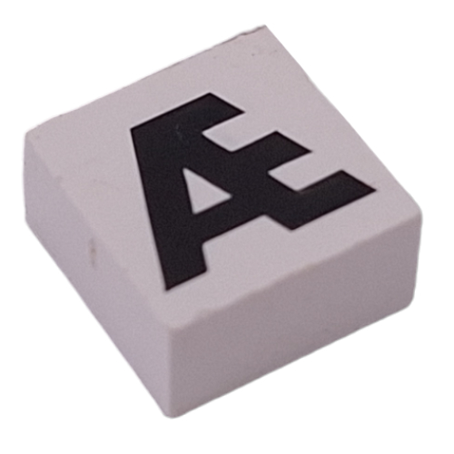 Modulex Tile 2 x 2 with Black 'Æ' print, Black Internal Lining, White Dot