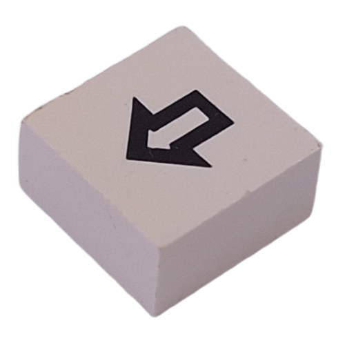 Modulex Tile 2 x 2 with Black Arrow print, Black Internal Lining, White Dot