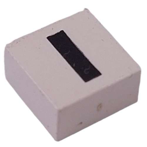 Modulex Tile 2 x 2 with Black 'I' print, Black Internal Lining, No Dot