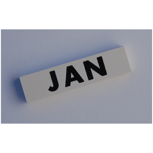 Modulex Tile 2 x 8 without Internal Support with Black 'JAN' print