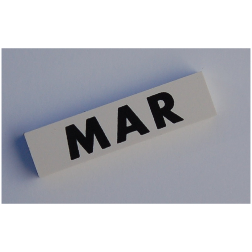 Modulex Tile 2 x 8 without Internal Support with Black 'MAR' print