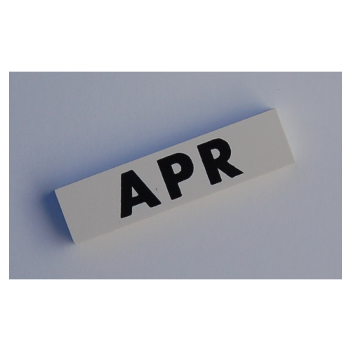 Modulex Tile 2 x 8 without Internal Support with Black 'APR' print