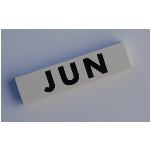 Modulex Tile 2 x 8 without Internal Support with Black 'JUN' print