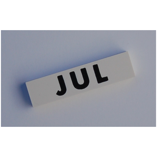 Modulex Tile 2 x 8 without Internal Support with Black 'JUL' print