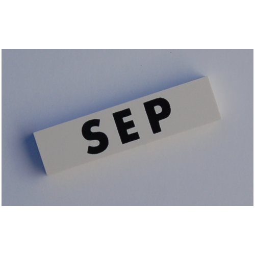 Modulex Tile 2 x 8 without Internal Support with Black 'SEP' print