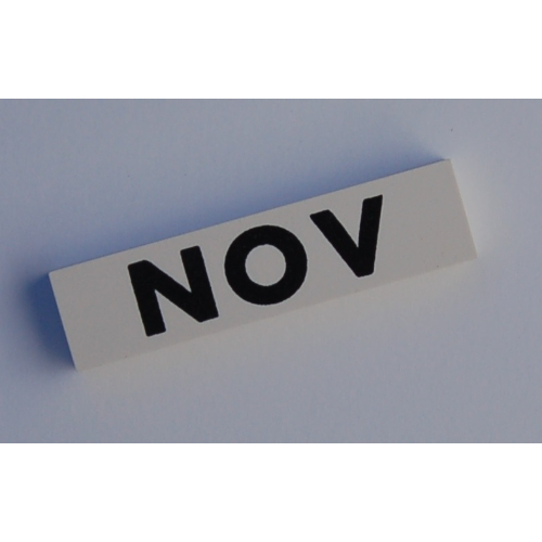 Modulex Tile 2 x 8 without Internal Support with Black 'NOV' print