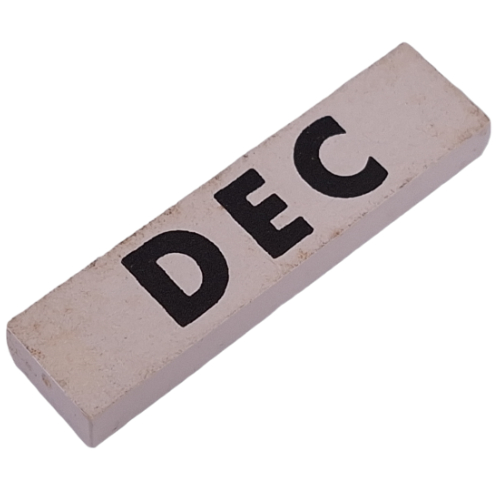 Modulex Tile 2 x 8 without Internal Support with Black 'DEC' print