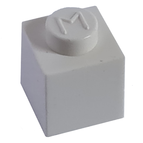 Modulex Brick 1 x 1 with M on Stud
