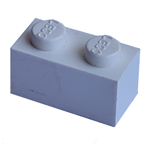 Modulex Brick 1 x 2 with LEGO on Stud