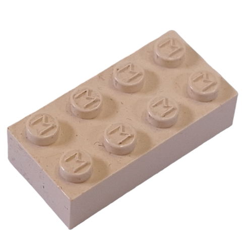 Modulex Brick 2 x 4 with M on Studs