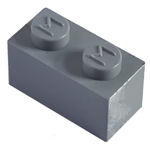 Modulex Brick 1 x 2 with M on Stud
