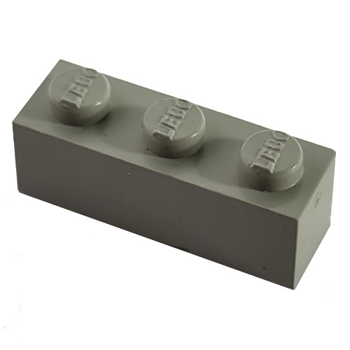 Modulex Brick 1 x 3 with LEGO on Stud