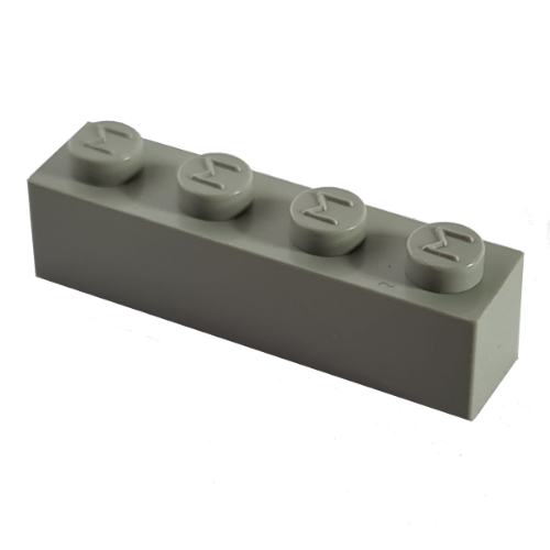 Modulex Brick 1 x 4 with M on Stud