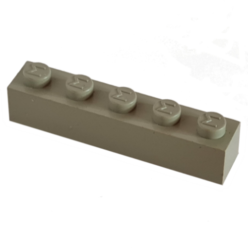 Modulex Brick 1 x 5 with M on Stud