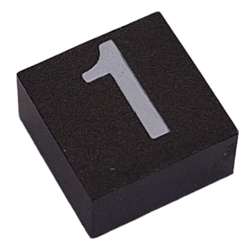 Modulex Tile 2 x 2 with White '1' print, without Internal Supports