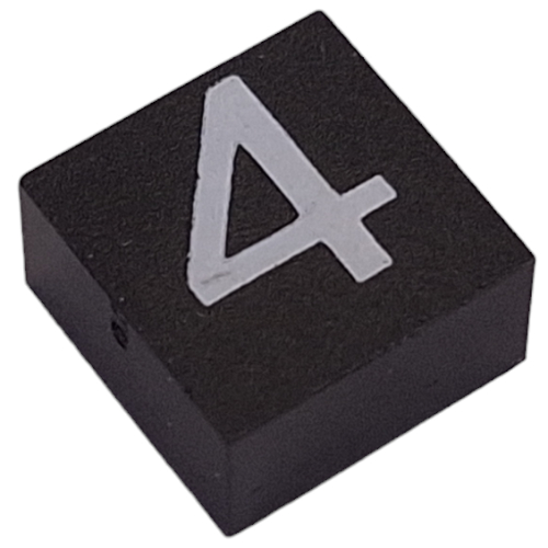 Modulex Tile 2 x 2 with White '4' print, without Internal Supports