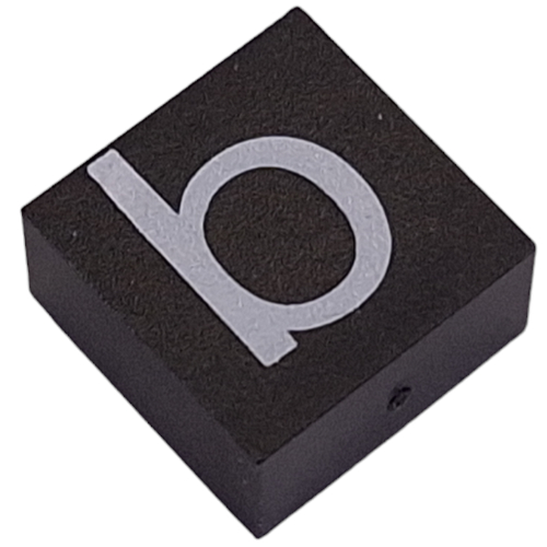 Modulex Tile 2 x 2 with White 'b' print, without Internal Supports