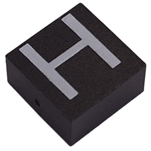 Modulex Tile 2 x 2 with White 'H' print, without Internal Supports