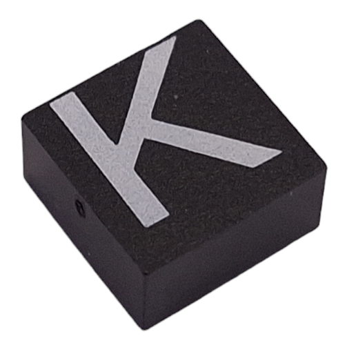 Modulex Tile 2 x 2 with White 'K' print, without Internal Supports