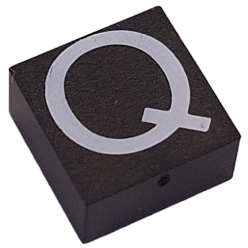 Modulex Tile 2 x 2 with White 'Q' print, without Internal Supports