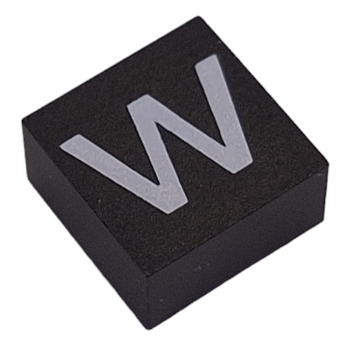 Modulex Tile 2 x 2 with White 'w' print, without Internal Supports