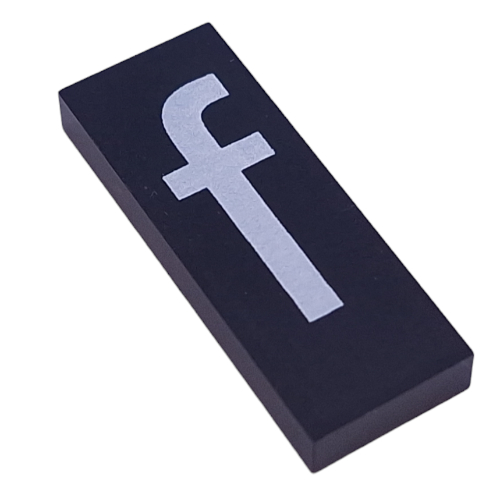 Modulex Tile 3 x 8 without Internal Support with White 'f' print