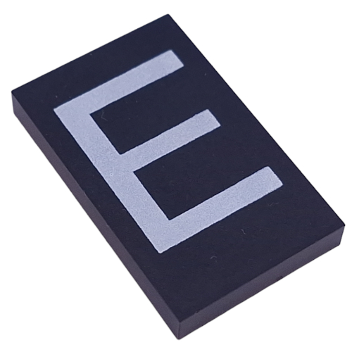 Modulex Tile 5 x 8 without Internal Support with White 'E' print