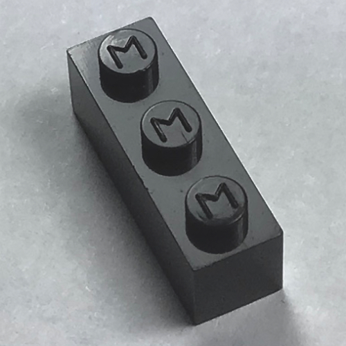 Modulex Brick 1 x 3 with M on Stud
