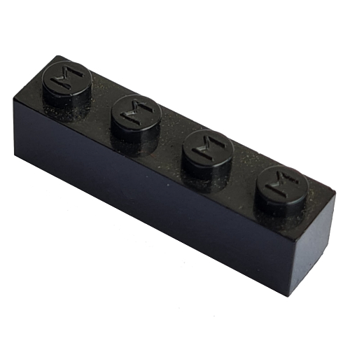 Modulex Brick 1 x 4 with M on Stud