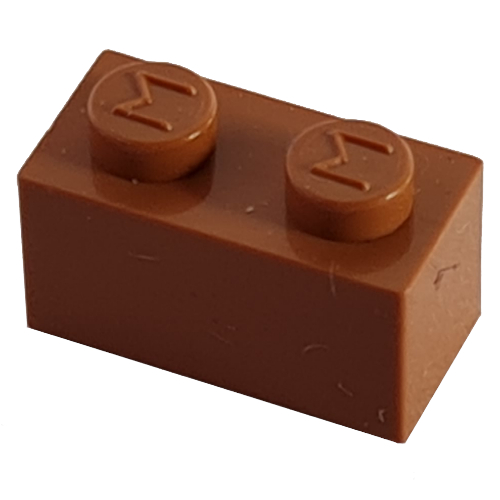Modulex Brick 1 x 2 with M on Stud