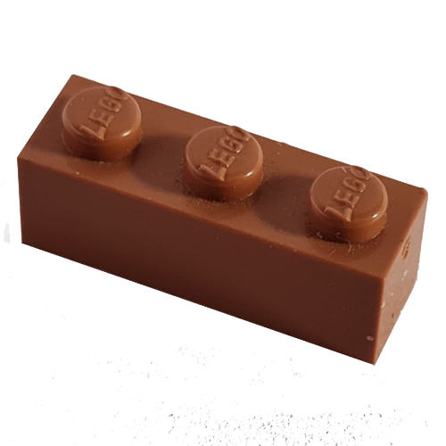 Modulex Brick 1 x 3 with LEGO on Stud