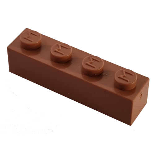 Modulex Brick 1 x 4 with M on Stud