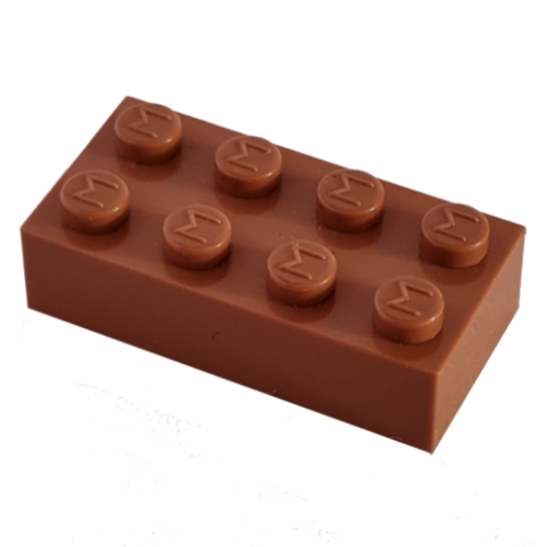 Modulex Brick 2 x 4 with M on Studs