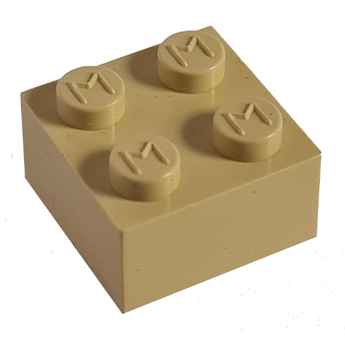 Modulex Brick 2 x 2 with M on Studs