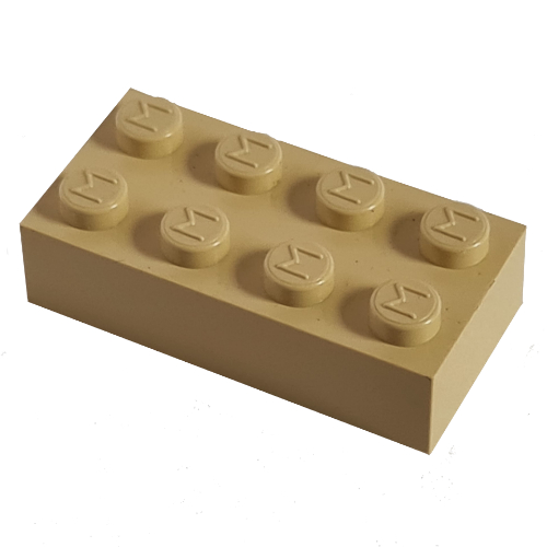 Modulex Brick 2 x 4 with M on Studs
