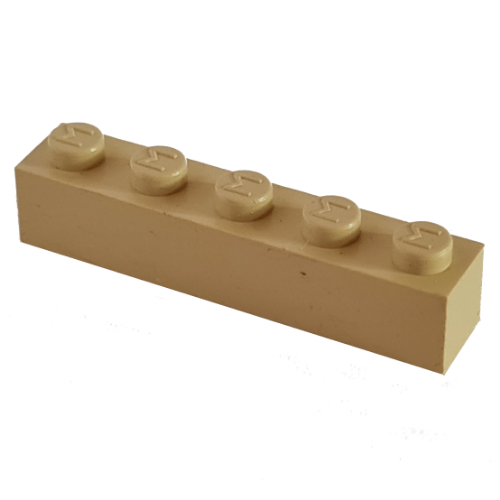 Modulex Brick 1 x 5 with M on Stud