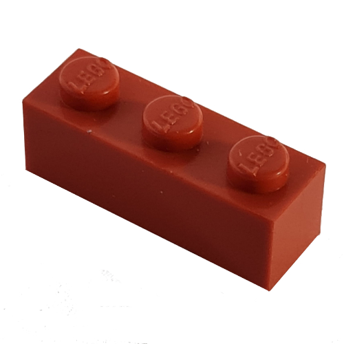 Modulex Brick 1 x 3 with LEGO on Stud
