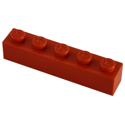 Modulex Brick 1 x 5 with M on Stud