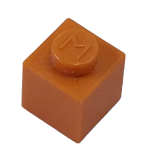 Modulex Brick 1 x 1 with M on Stud