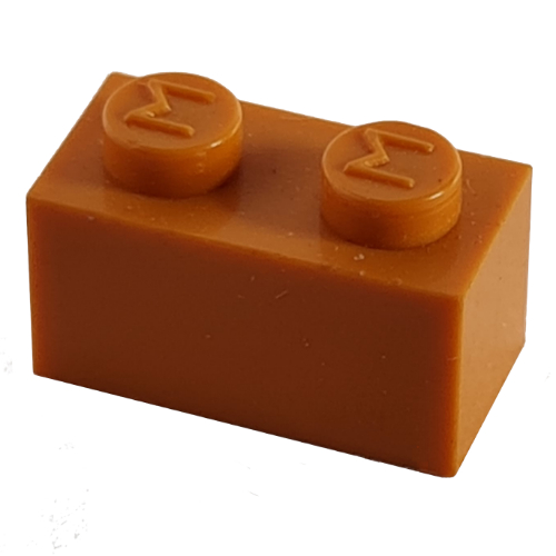 Modulex Brick 1 x 2 with M on Stud