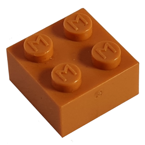 Modulex Brick 2 x 2 with M on Studs