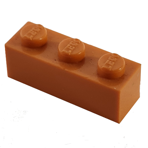 Modulex Brick 1 x 3 with LEGO on Stud