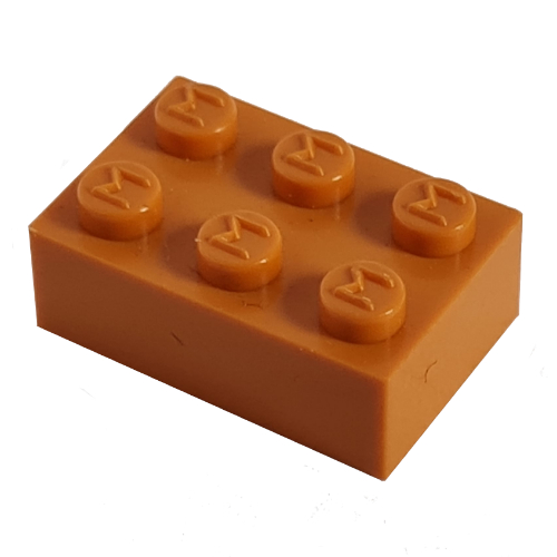 Modulex Brick 2 x 3 with M on Studs