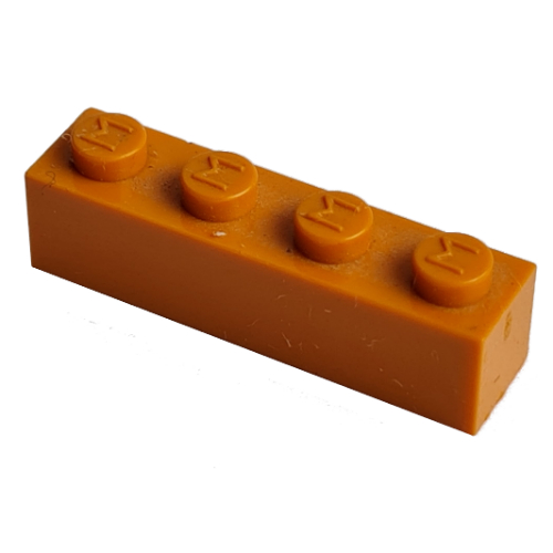 Modulex Brick 1 x 4 with M on Stud